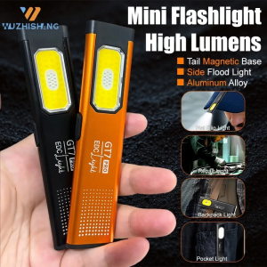 Magnetic Work Light 5 Light Modes 37g Ultra Lightweight EDC Portable Clip On Flashlight for Outdoor Repair with Silicone Switch