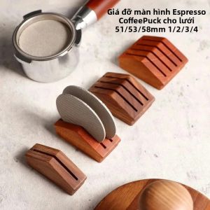 Có Thể Tái Sử Dụng Cà Phê Espresso Lọc Giá Đỡ Màn Hình Đứng Gỗ Óc Chó Giá Cho 51/53/58 Mm Portafilter Pucks Hình Nón Cà Phê Phụ Kiện