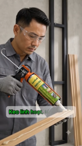 Keo dán xây dựng Power Bond của thương hiệu Bamboo phù hợp cho kim loại gỗ bê tông và gương.