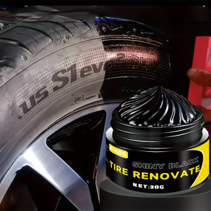 KJM Black Shiny Tire wax - durable long-lasting protection and repair for all kinds of tires - prevents cracks and whitens