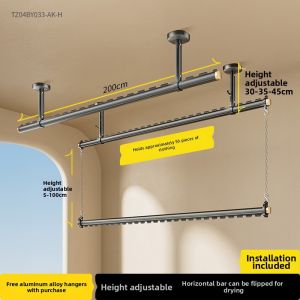 BIREN | Fixed Side Mount & Ceiling Mounted Double Layer Clothes Drying Rack