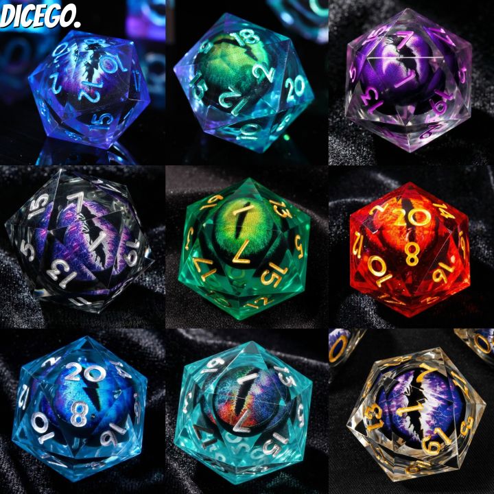 Movable Resin Dragon Eye Dice Set for Tabletop Games DND Cthulhu Role ...