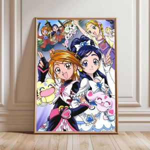 Bandai | Oil Painting Anime P-Pretty C-Cure Characters By Numbers Home Decor Modern Wall Decor for Living Room Bedroom Gift No Frame