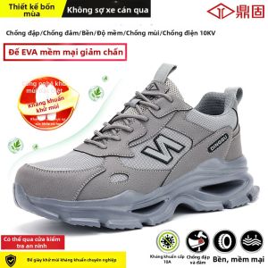 DINGGU | Giày Bảo Hộ Lao Động Nam Mùa Đông Mũi Thép Chống Đâm Xuyên Nhẹ Thoáng Khí