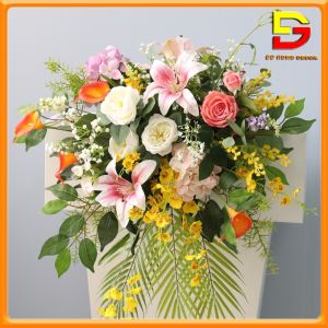 Lẵng Hoa Giả Treo Bục Phát Biểu Hoa Trang Trí Hội Nghị Sự Kiện Tiệc Cưới DG-125