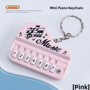 Mini Portable Piano Keychain Pendant Luminous Music Toy Student Bag Decorations Creative Gift Compact Retro Style Plastic