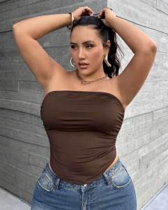 Plus Size Bandana Tube Crop Top - TRIXIE