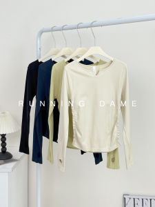 Womens Long Sleeve Yoga Clothes V-Neck Slim Fit Quick Dry Running Training Top Pilates Fitness Suit Soft Comfortable Breathable