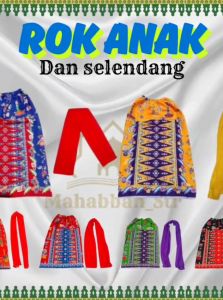 Rok Ondel Anak dan Selendang Tari Motif Tumpal