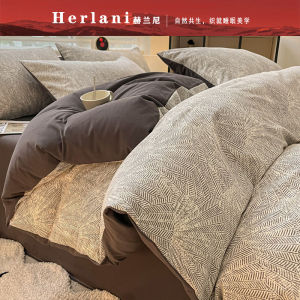 Hlanli Home New 2025 Pure Cotton Thickened Flannel Four-Piece Set 100% Cotton Autumn Winter Bedding Sheet Cover Three
