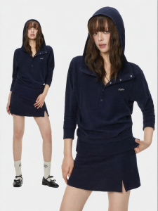 Turn Signal | Casual Fashion Two-Piece Set with Half-Open Long Sleeve T-Shirt and Skirt