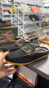 L รองเท้าหนังกลับ รองเท้าเปิดส้น รองเท้าผู้ชาย สีดำ แทน น้ำตาล Size 39-44 รุ่น TS 715