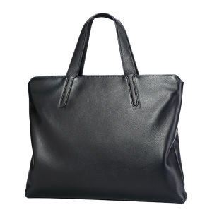 FEGER | Mens Casual Leather Briefcase Large Capacity Computer Bag Handbag Business OL Style Soft Handle Polyester Lining Zipper Closure