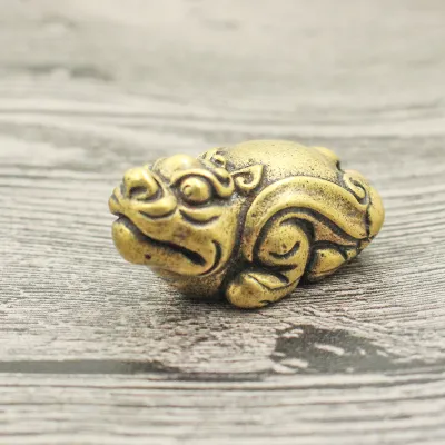 Mini Copper Dragon Turtle Lucky Animal Desktop Decoration Craftsmanship Retro Style Home Decor Small Sculpture Gift for Couples