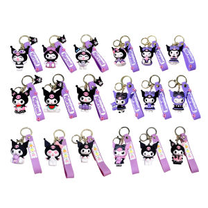 Sanrio Kuromi Keychain - Purple Gothic Anime Keyring Cute Devil Pendant for Bags & Backpacks