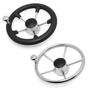 Boat Yachts Accessories Marine 11 Inch 300MM stainless steel Steering Wheel With Black Foam or Without  Foam Ship Steering Wheel