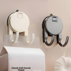 XINLUO | Suction Double Hooks No-Drill Hanging Paper Towel Hook