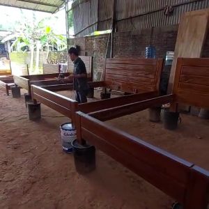 Tempat Tidur Dipan Ranjang Simple Minimalis Kayu Jati Solid