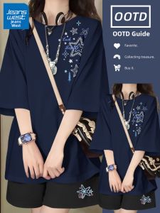Jeanswest | Summer Casual Short Sleeve Shorts Set For Petite Women