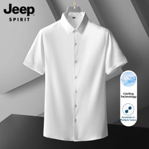 JEEP SPIRIT | Cool Anti-Wrinkle Non-iron Mens Short Sleeve Shirt