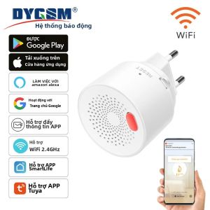 Tuya Wifi Thông Minh Cảm Biến Khí Tự Nhiên Hộ Gia Đình LPG Báo Động Rò Rỉ Khí Báo Cháy Bảo Vệ An Toàn Cháy Nhà Thông Minh An Ninh