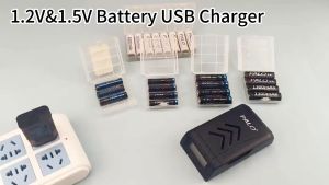 PALO AA/AAA/2A/3A จับคู่ Universal Charger พร้อม เครื่องมือแบบชาร์จไฟได้ สำหรับ 1.2V NI-MH และ 1.5V LI-ion