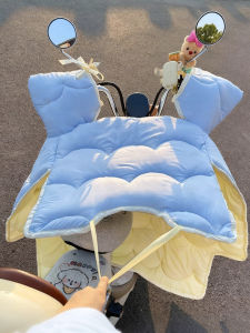 Tấm Chắn Gió Xe Điện Dày Dặn Có Lót Lông Cừu Chống Gió Cho Xe Máy Chống Thấm Nước Mùa Đông