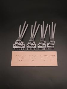 QJH | 4/5/6/8mm Pitch Row Leather Punch Set 3 Round Hole Punch Tool(2/4/6 Teeth) & 20 Standby Teeth for DIY Wallet Bag Sewing Crafts