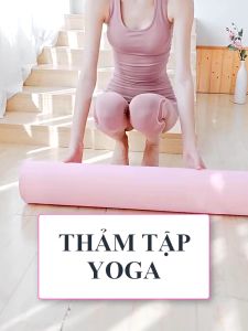 Thảm Tập Yoga Tại Nhà Chống Trượt TPE 2 Lớp Dày 6mm Chất Liệu Cao Su Non Cao Cấp