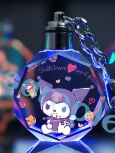 Sanrio Glowing Crystal Keychain Cute Lollipop Dog Bag Fresh Elegant Accessories Creative Gift Cartoon Series Crystal Keychain