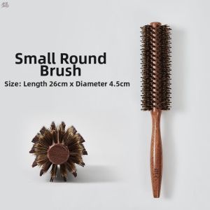 QIUDI | Professional Hairstylist Recommended Boar Bristle Wood Curling Brush