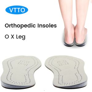 Cowhide Leather Insoles O/X leg Orthopedic Correction Shoe Inserts for Women Men Pad Knock Knee Pain Bow Legs Valgus Varus