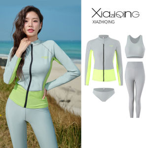 Korean Diving Suit Mens and Womens Separates Couple Suit Sun Protection Long Sleeves Snorkeling Swimsuit Womens Quick-Drying Surfing Suit Dive Skin