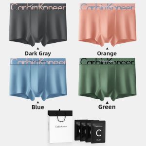 CarbinKoneer Mens Boxer Shorts Pure Cotton Crotch Modal Sport Shorts Large Size mid Waist Flat Angle Underwear for Men
