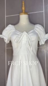 Modern Filipiniana OffShoulder Puff Sleeve Overlap Dress Elegant White Formal Wear for Graduation Civil Weddings and Special Events Free Size filipiniana white modern dress for graduation