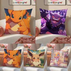 Bandai | Pokemon Dialga Anime Plush Pillow Cover Soft Short Plush Cushion Cover For Sofa Bedroom Home Decor Gift Decoration