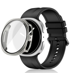 Bộ Dây Đeo Silicon Và Vỏ Kính Cường Lực Dành Cho Samsung Galaxy Watch Tương Thích Với Các Mẫu 9 8 44 40mm Dây Đeo Thoáng Khí Vỏ PC