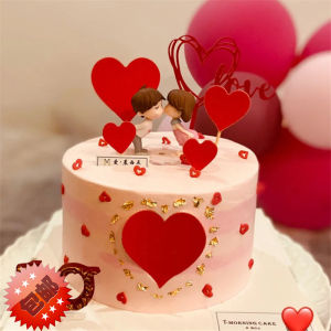 Romantic Kiss Doll Cake Decoration Couple Engagement Valentines Day Anniversary Wedding Memorial Ornament Display Piece