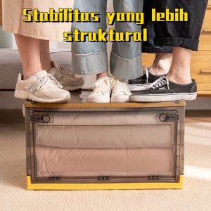 Penyimpanan Plastik Transparan Lipat kotak penyimpanan tahan lembab storage box Rumah Penyimpanan