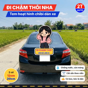 Tem Dán Xe Chibi Cô Gái Hai Bím Tóc Áo Hoodie Hồng Nháy Mắt Sticker Gái Xinh Cute Dán Ô Tô Xe Máy