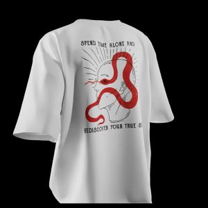 Baju Distro Pria TRUE SELF Kaos Oversize Cowok Combed 24s Phrase Prints