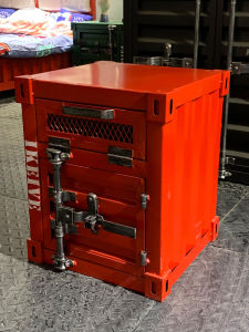 Container Cabinet Industrial Style Locker Iron Bedside Table with Lock Creative Bedside Small Cabinet Storage Cabinet