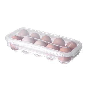 10/18/34 Grid Clear Egg Storage Box with Lid for Refrigerator Kitchen Multi Layer Egg Tray Organizer Container