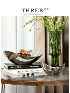 THREE LIFE | Luxurious Modern Minimalist 304 Stainless Steel Fruit Plate