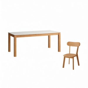 WEISHA | Bàn Ăn Gỗ Cứng & Đế Sứ Minimalist