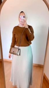 Blouse knit inara//baju lengan kancing inara//atasan wanita