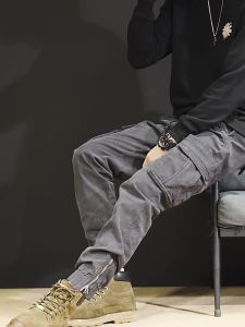 Cargo Pants for Men: Casual Jogger Elastic Waist Drawstring 6 Pockets Streetwear Hip Hop Style