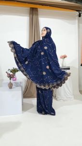 FZRCK.CO / MUKENA WANITA DEWASA BORDIR GRACELLA BUNGA TERATAI TERBARU 2023 BAHAN KATUN UKURAN JUMBO