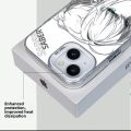2D Anime Style Mobile Phone Case Line Art Saber Violet Mountain Coolia Silver Gradient for  16 Xiaomi 14 Redmi K70 M60iQOO12 OnePlus 13T. 
