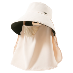 XINGGONGGUAN | Womens Summer Cycling Sun Hat UV Protection Full Face Mask Integrated Neck Protector Ice Silk Fishing Cap Adjustable Round Top